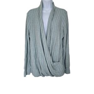 Anthropologie Maeve Rafaella Hacci Surplice Women's Sweater in Sage Green XL